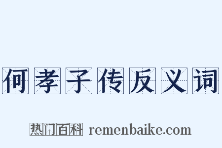 何孝子传反义词是什么意思的图片